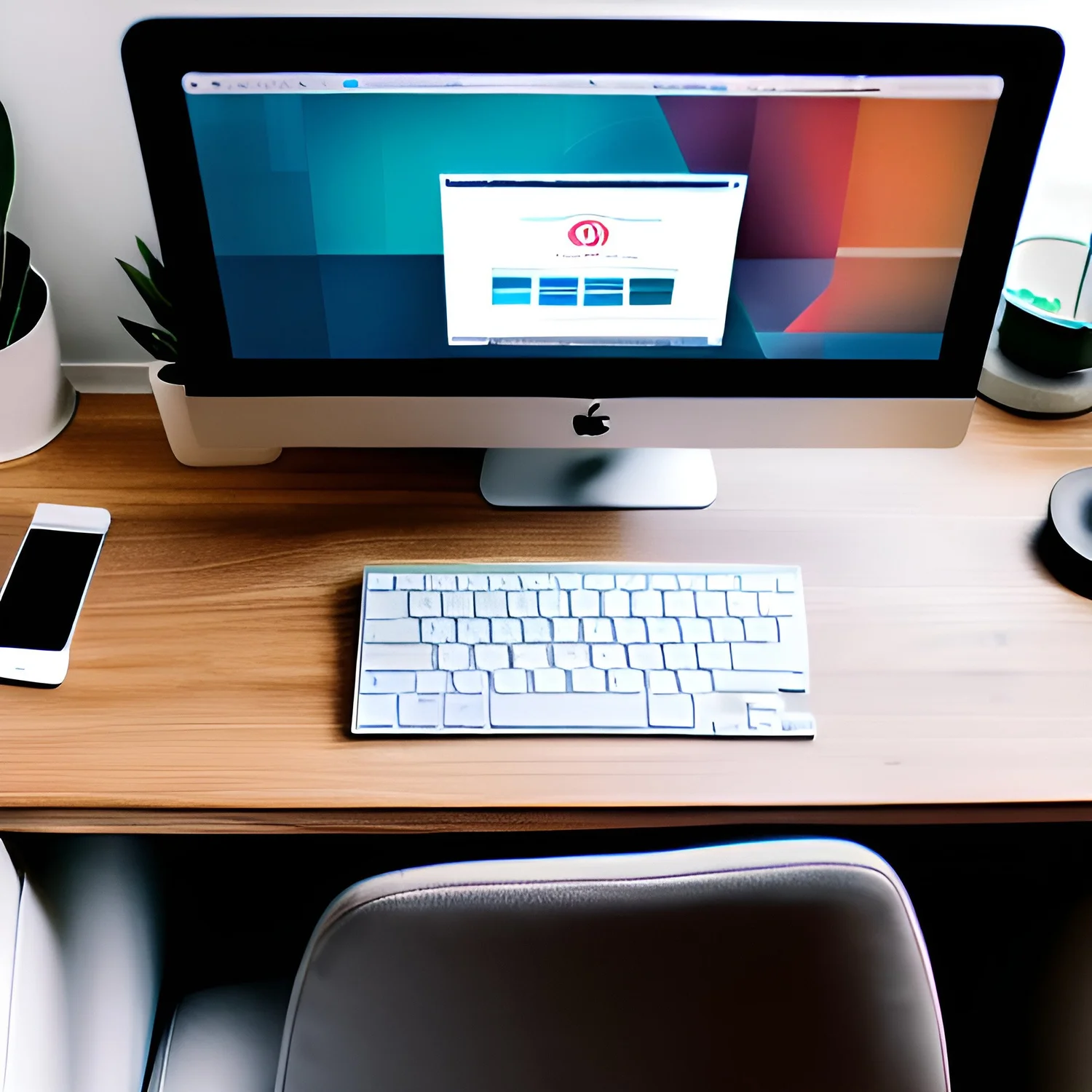 a desktop computer sitting on top of a wooden desk.